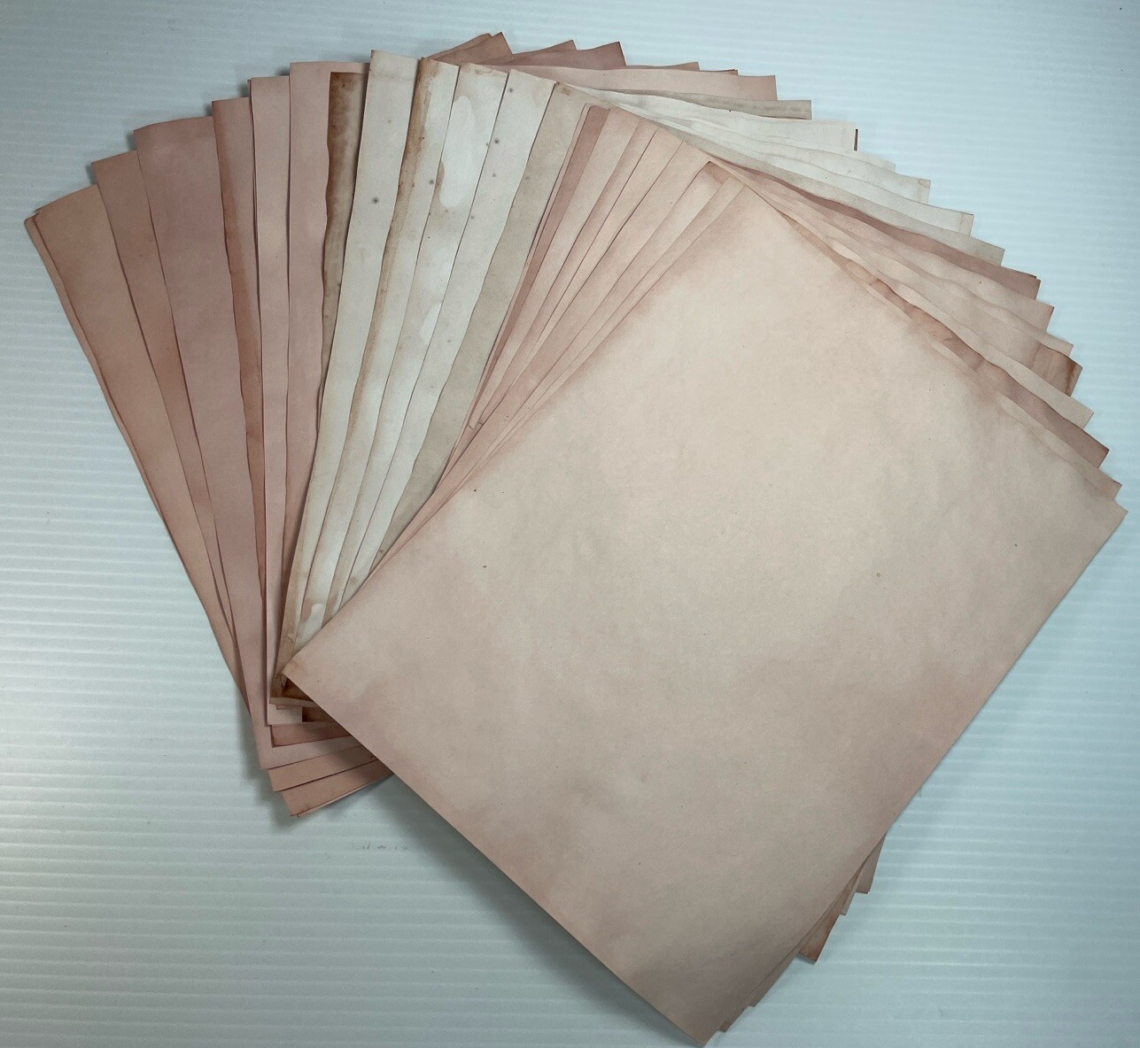 30 Avocado Dyed 8.5″x11″ Papers, Hand Dyed Papers, Junk Journal Supply