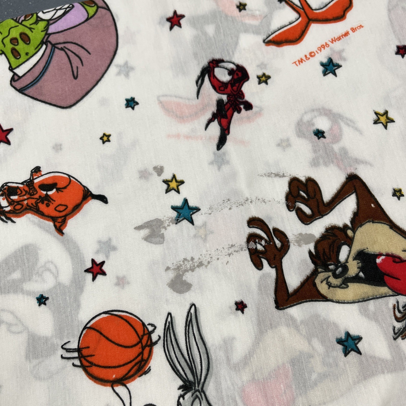 Vintage Lot Of 1996 Space Jam Fabric Sheets Looney Tunes Michael Jordan Crafting