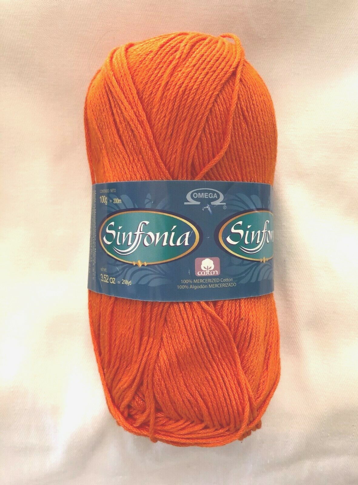 OMEGA SINFONIA hilaza-100%Cotton Yarn -3.52 oz/218 yd 100gr/200m #8 Sportweight