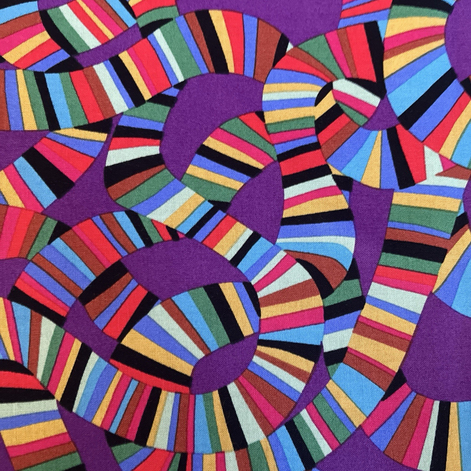 Roller Coaster Purple Multicolor Rainbow Stripes Geometric Pathway Mably BTY