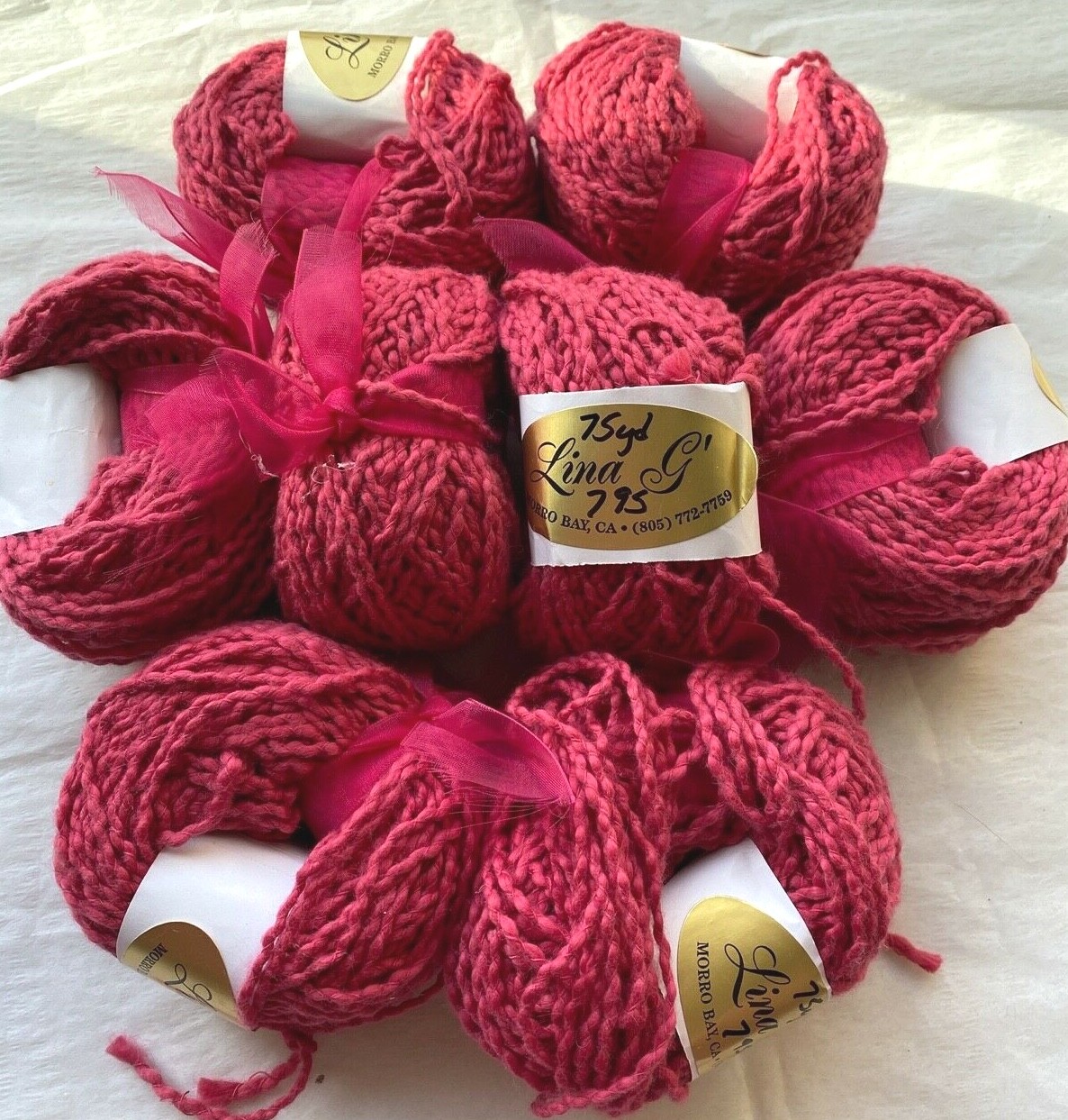 Private Label 75 Yards Cotton Fuchsia Worsted Yarn