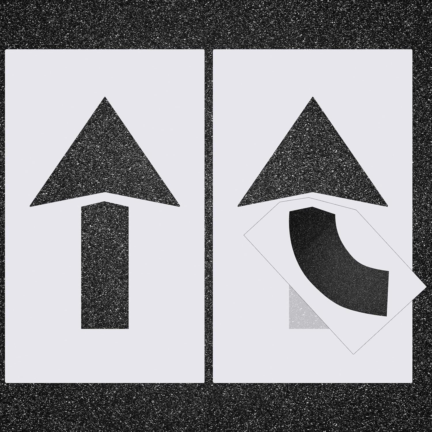 2 Pcs Parking Lot Arrow Stencil 60″ X 36″ Pavement Stencils Set Foldable Straigh
