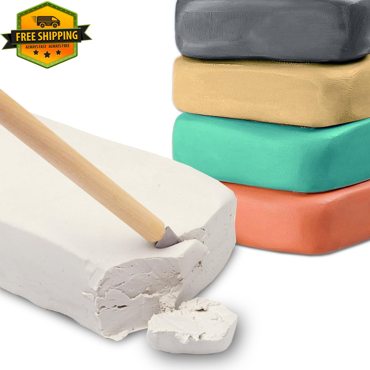 5Pcs 2.2lb Air Dry Clay Modeling Set Sculpting Craft Supplies For Artists