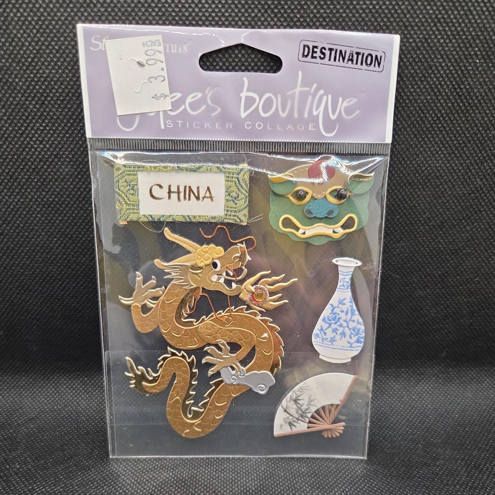 CHINA Dragon Fan Mask Ming Vase Jolee’s Boutique Dimensional Stickers New