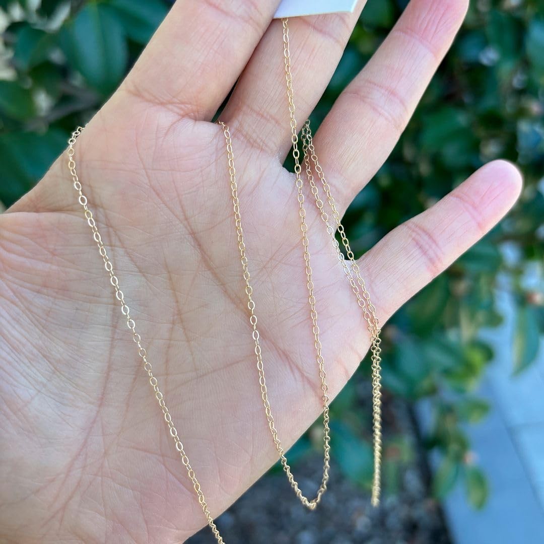 Adabele 5 Feet 1/20 14K Gold Filled Flat Cable Link Chain 1.5mm