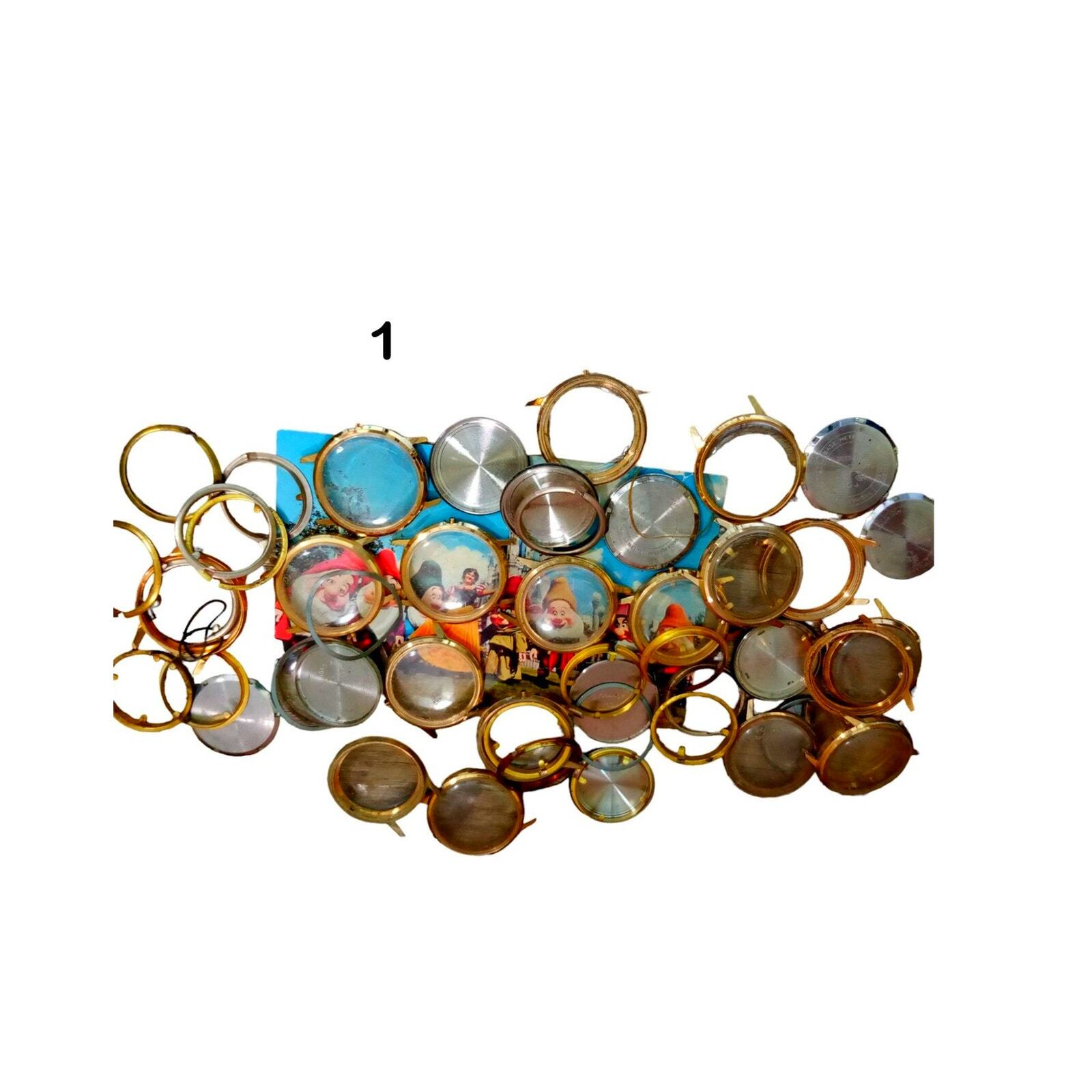 Steampunk Craft Supplies, Watch Cases, Bezels, Crystals, Backs – 8 oz Bag #2