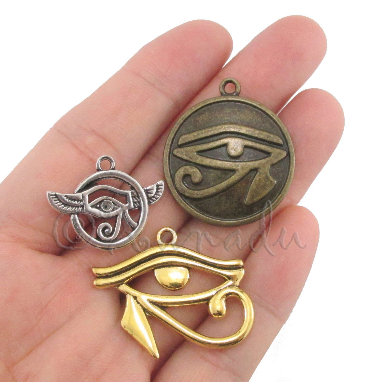 Egyptian Eye Of Ra Charms Set 10PCs Egypt Pendant Mix CM052027 – 10, 20 Or 50PCs