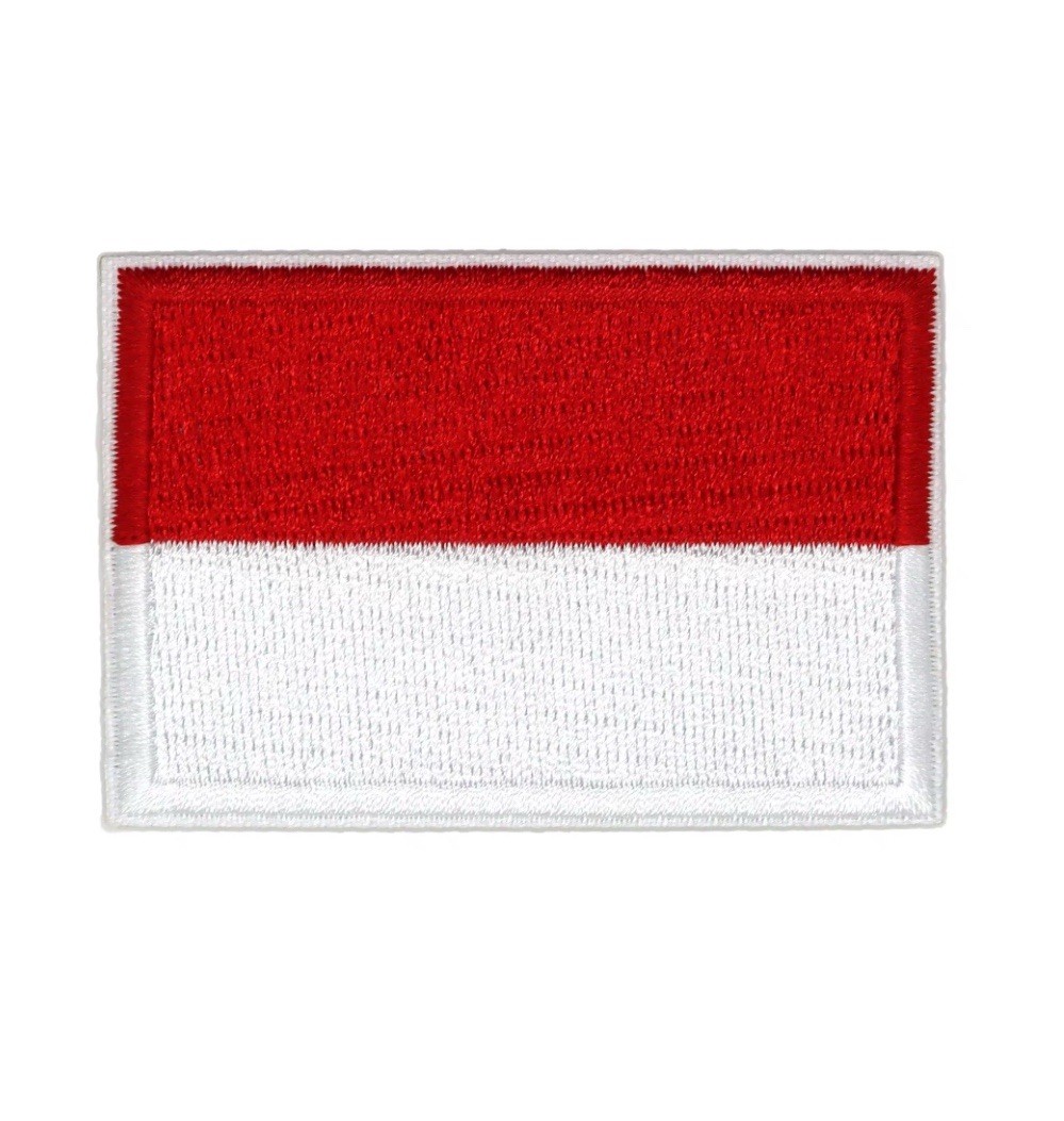 Indonesian Flag Patch Embroidered Iron-On Indonesia ID Decal Free Shipping!