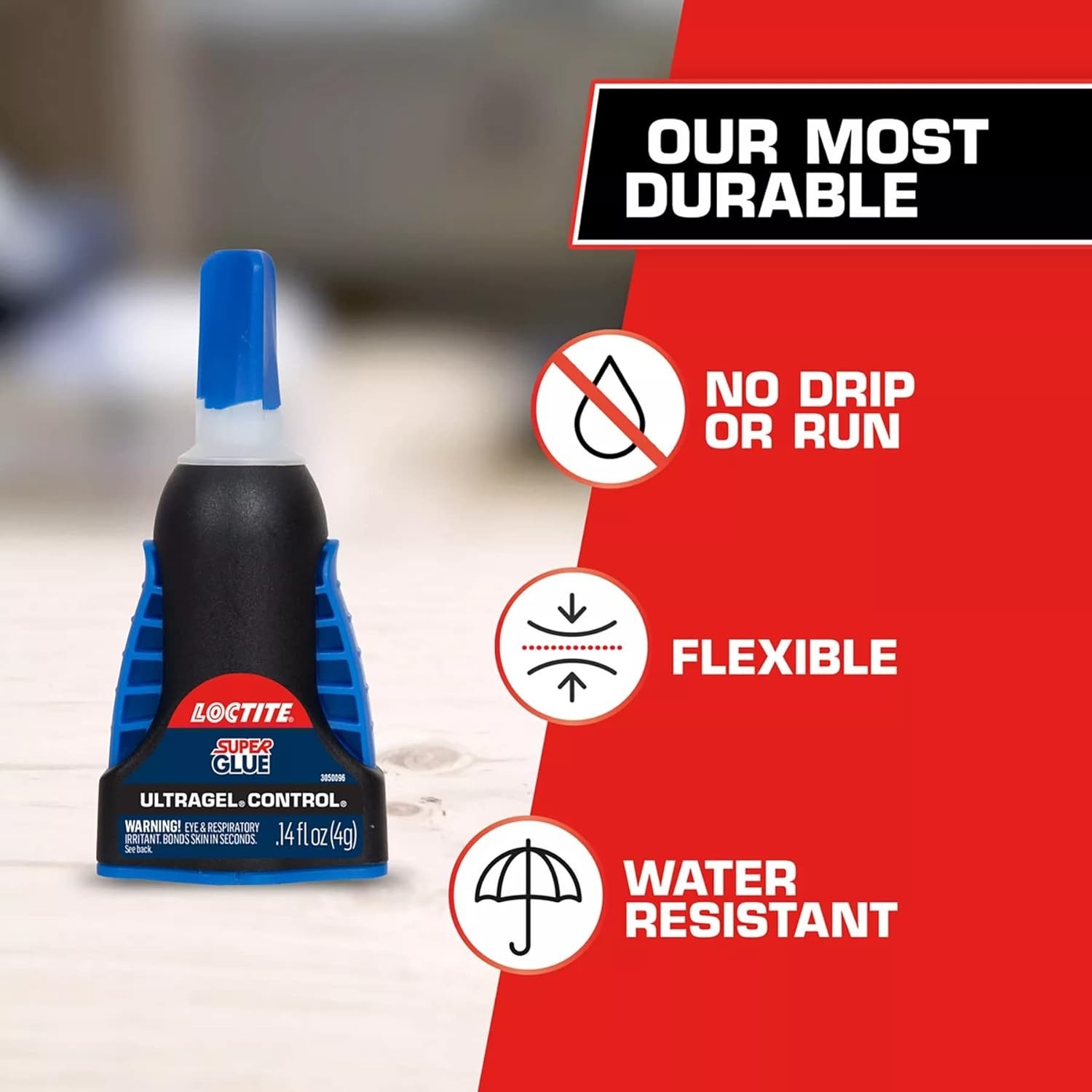 Loctite Super Glue Gel Control, 0.14 fl oz Superglue for Plastic, Wood, Metal