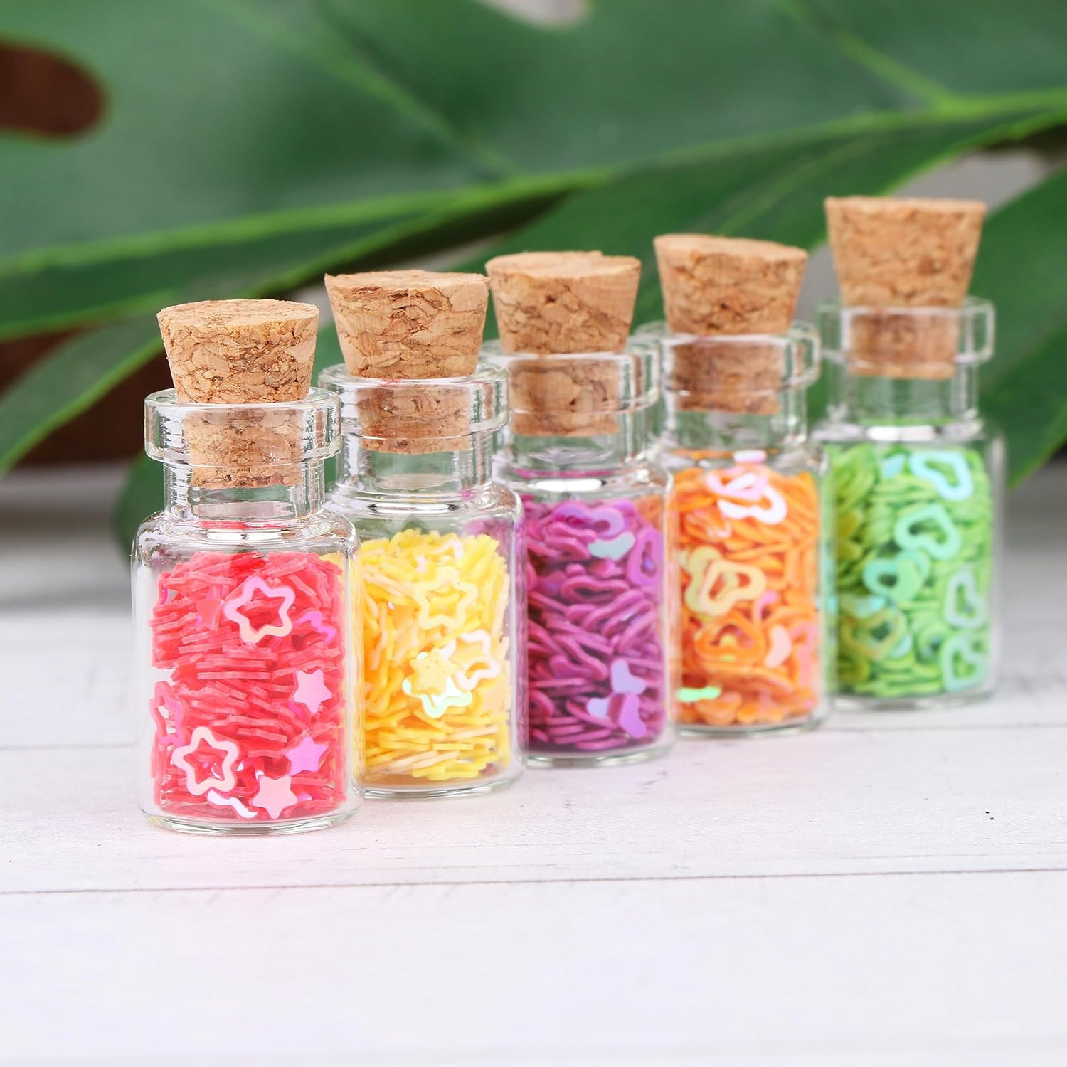100pcs 1ml Small Mini Glass Bottles Jars with Cork Stoppers Tiny Vials for DIY A