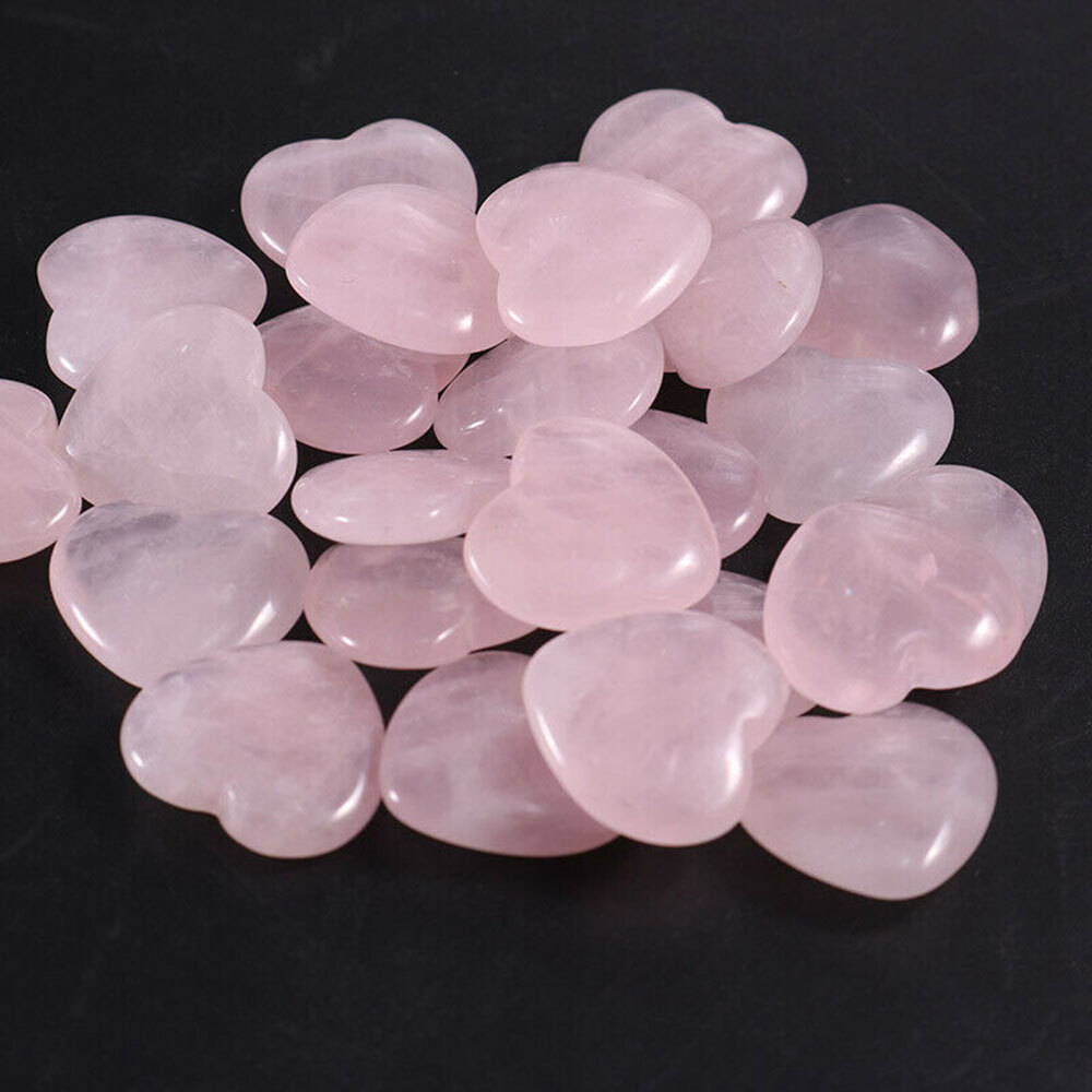 Wholesale Natural Rose Quartz Heart ❤️ ❤️20MM Crystal Healing Energy DIY Making