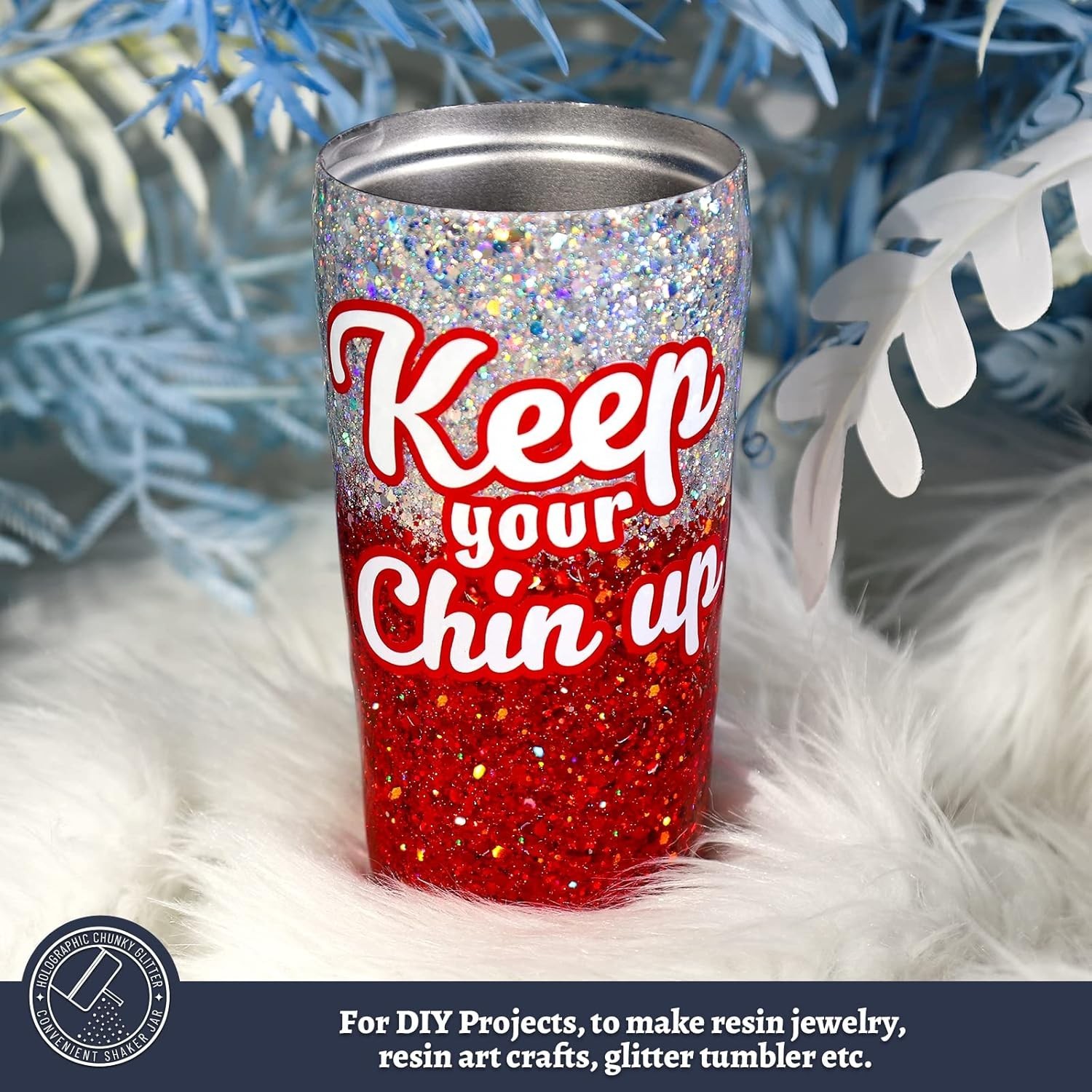 Silver Glitter, 160G/5.64OZ Holographic Chunky Glitter for Crafts, Resin, Bod…