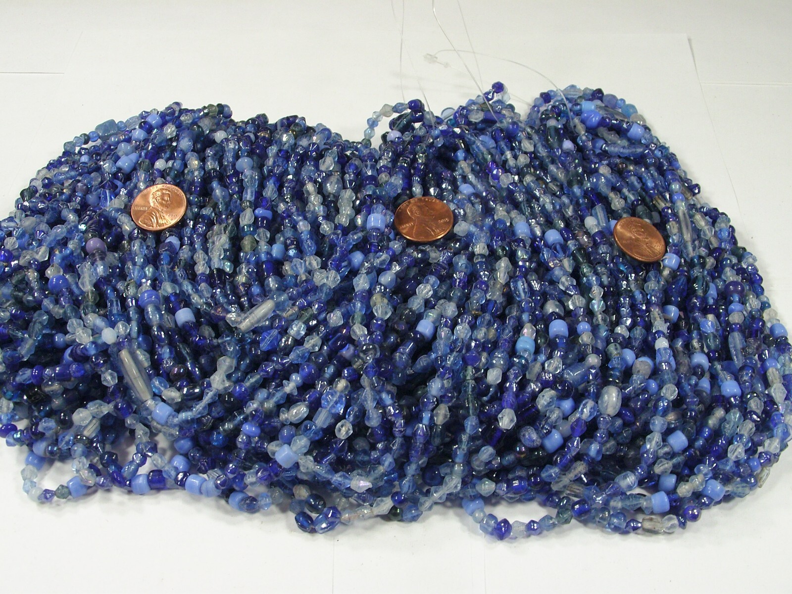2 Pounds Blue Color India Handmade Glass Spacer Beads Bulk Lot (QKP-3) ⭐