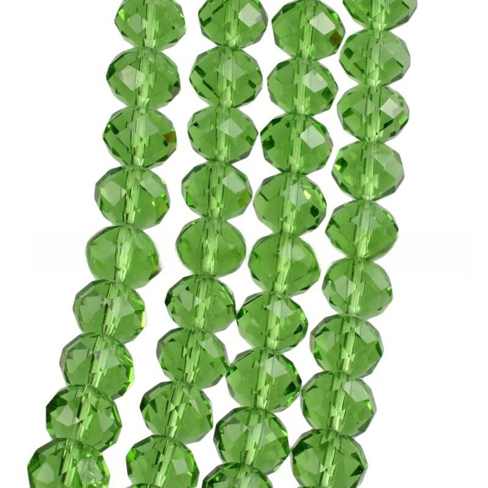 64pcs 8X10mm Faceted Rondelle Crystal Glass Loose Spacer Beads Jewelry Making