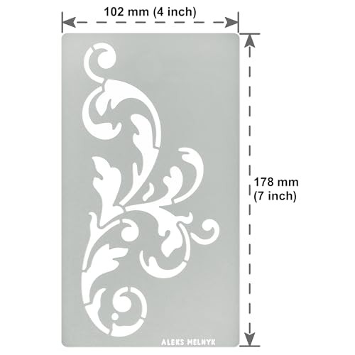 No.349 Metal Stencil, Swirls, Ornaments, Flowers Vine, Patterns, Border,