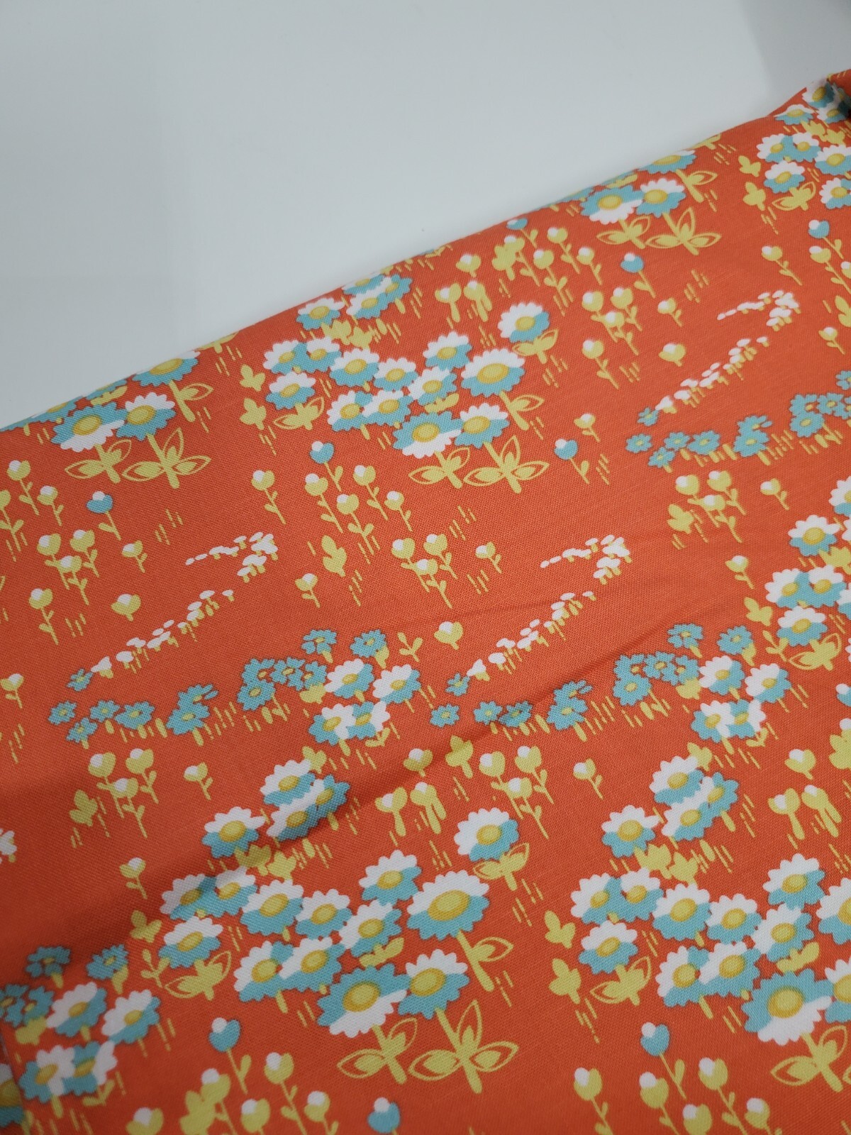 Joel Dewberry Fabric Modern Meadow Flower Field Orange Aqua Sew Quilt ONE YARD