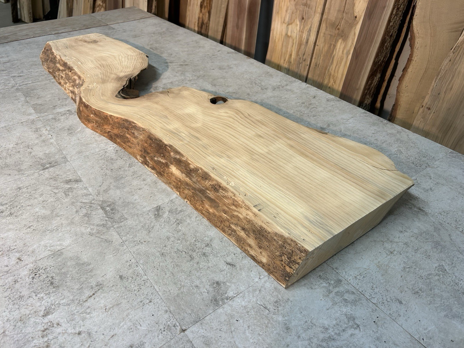 Gnarly Live Edge Pine Wood Slab/ Rustic Shelf or Mantle/Dried Wormy Pine Wood