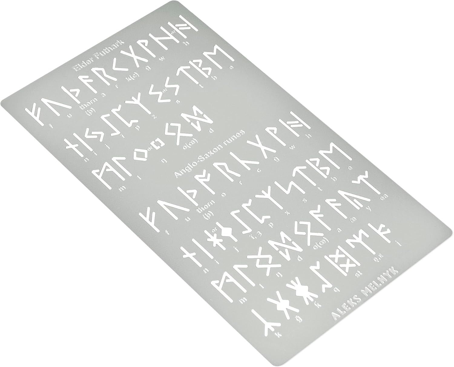 No.409 Metal Stencil, Elder Futhark, Anglo-Saxon Runes 0.5In, Ancient Alphabet,