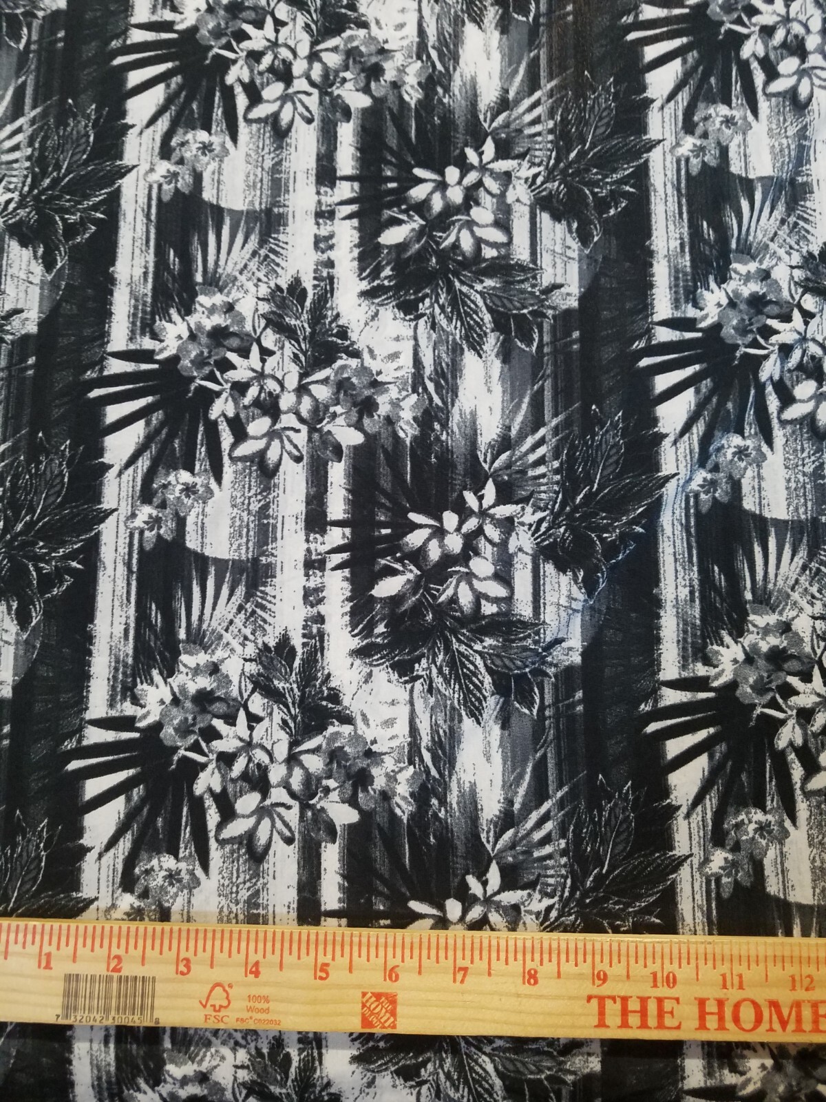 Black floral Printed spandex stretchable Fabric wrinkle resistant 60” W Sold BTY
