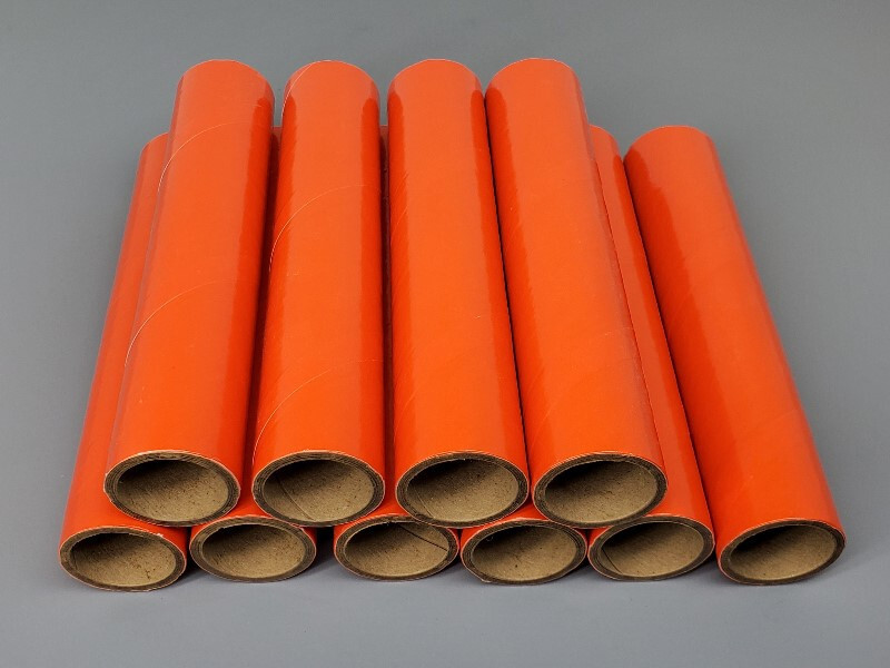 10pc Orange Fireworks Heavy Wall Cardboard Paper Tubes, 1″ x 6″ x 1/8″ Pyro