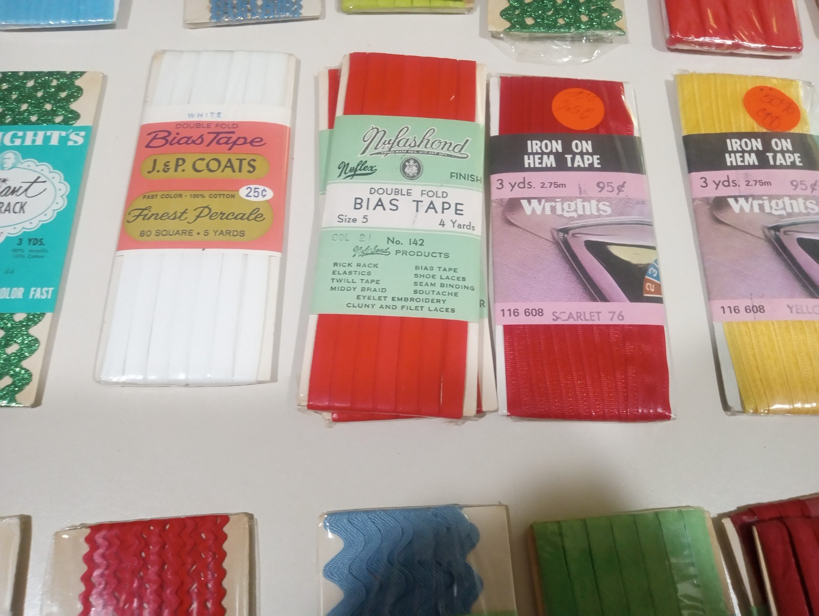 Huge lot of Double Fold Bias Tape Single Fold Rick Rack And The Like