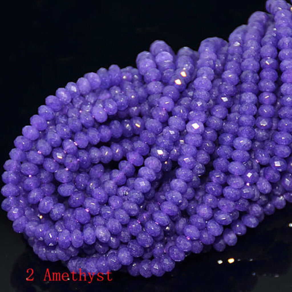 Faceted 2x4mm Natural Multicolor Gemstone Rondelle Loose Beads 15” Strand