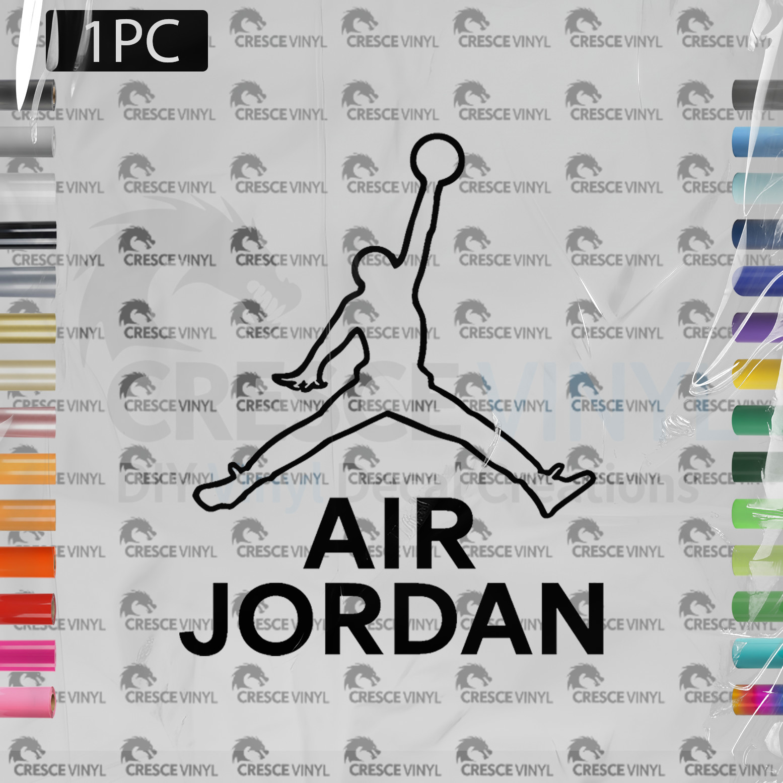 Jordan Heat Transfer Concept Iron On 1p pick your color sports diy decal
