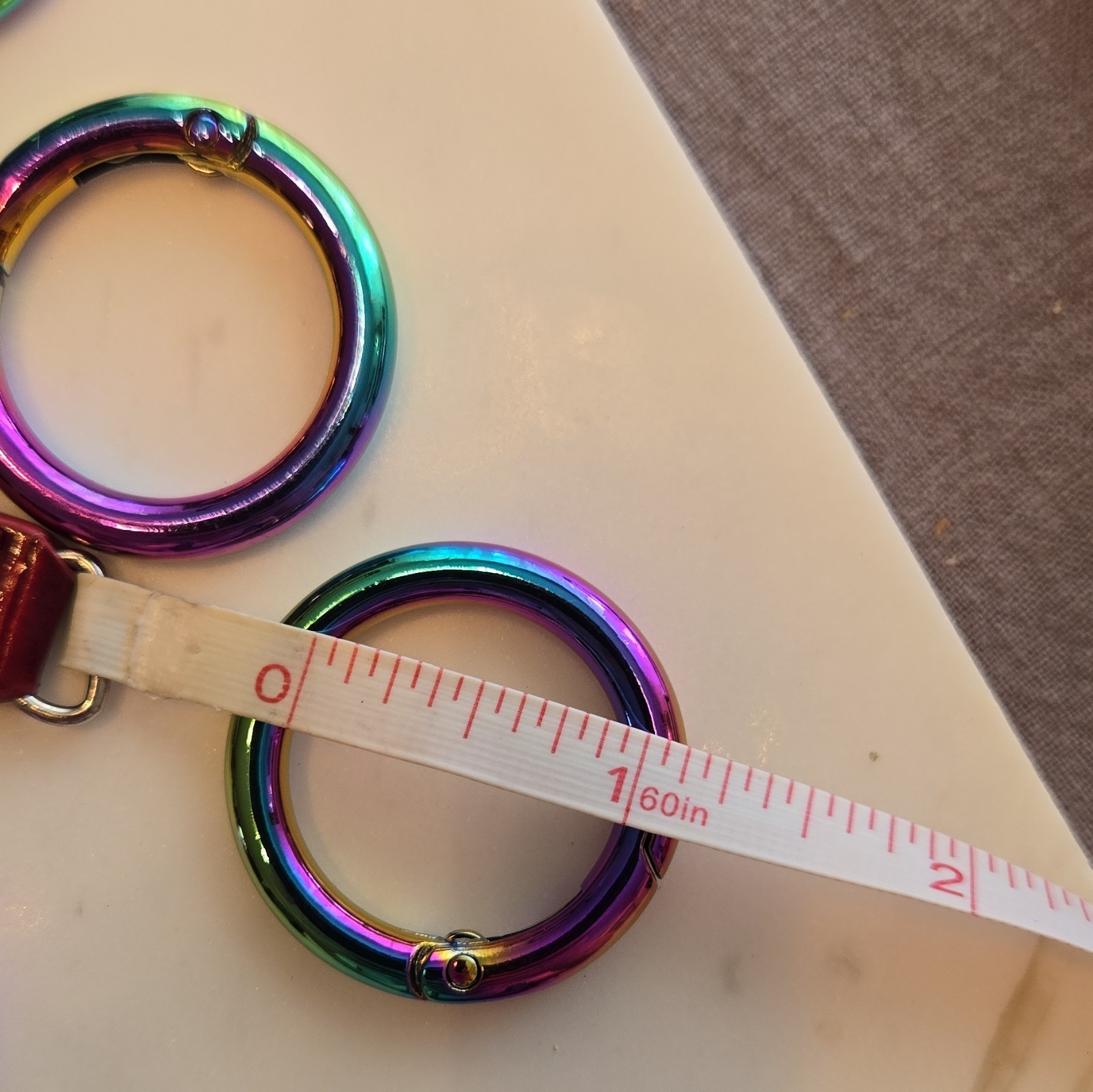 Rainbow Iridescent Metal Split Rings, Multicolor, Assorted Sizes Lot
