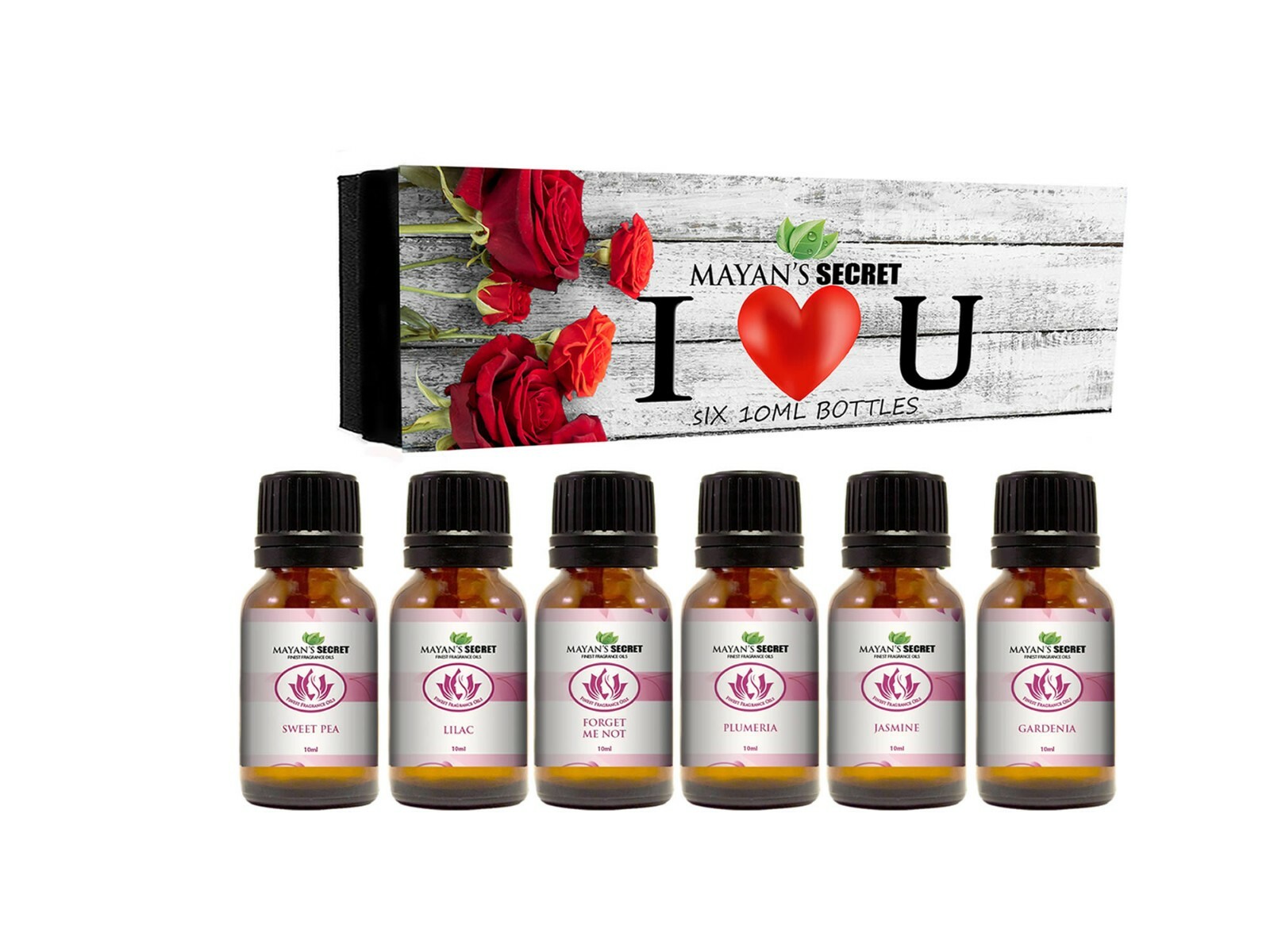 Premium Grade Fragrance Oil- I Love You – Gift Set 6/10ml,Forget me not, Plumeri