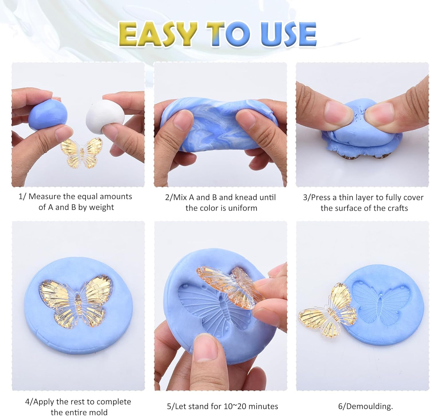Silicone Putty – 7/8 LB Flexible Silicone Mold Making Kit – Easy 1:1 Mixing Rati