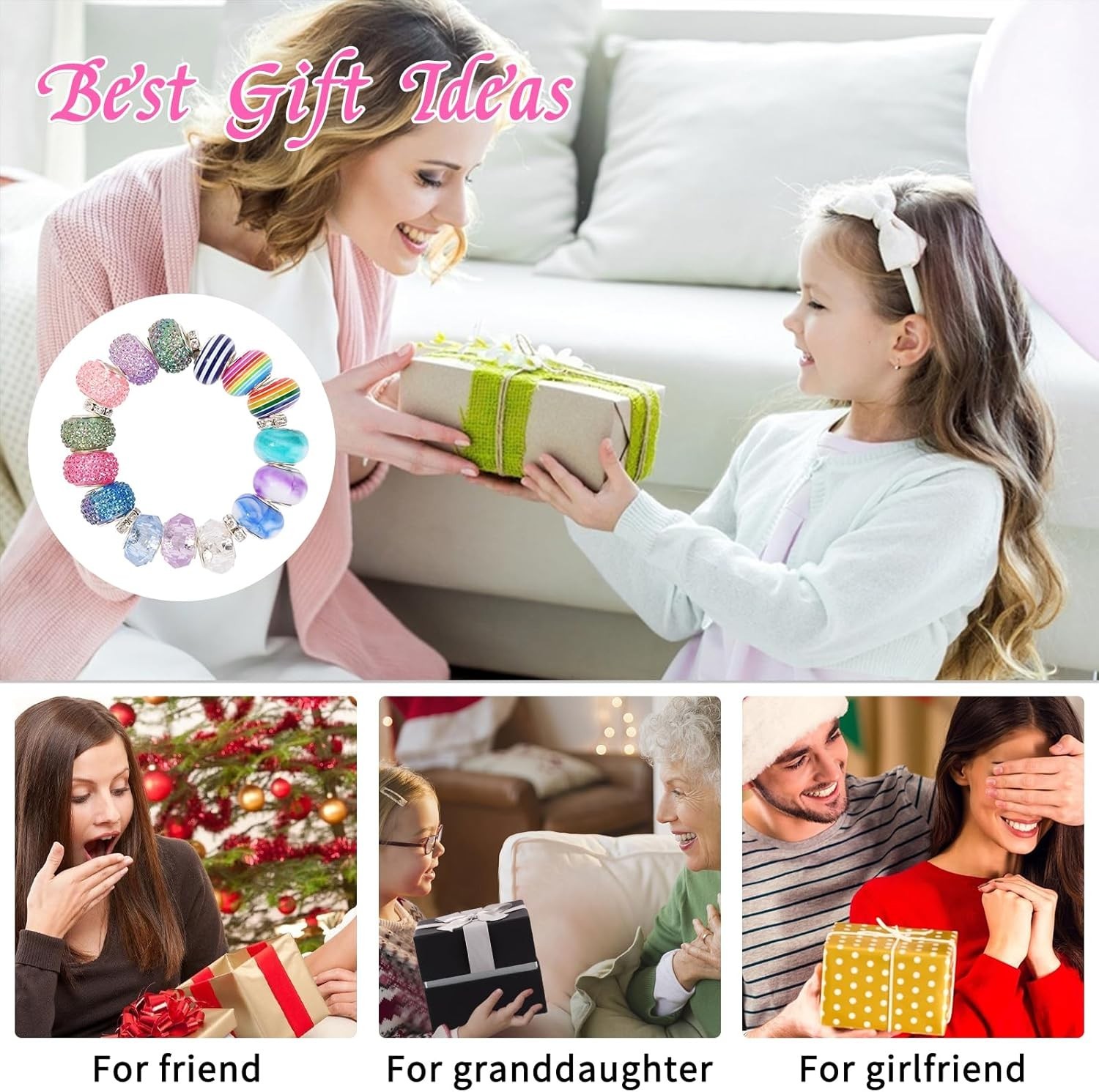 375PCS Large Hole Beads &100PCS Spacer Bead for Jewelry Making,Bulk European …