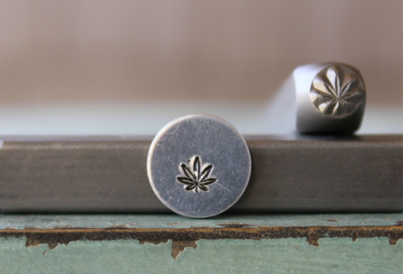 SUPPLY GUY 5mm Small Hemp Pot Leaf Metal Punch Design Stamp SGCH-387