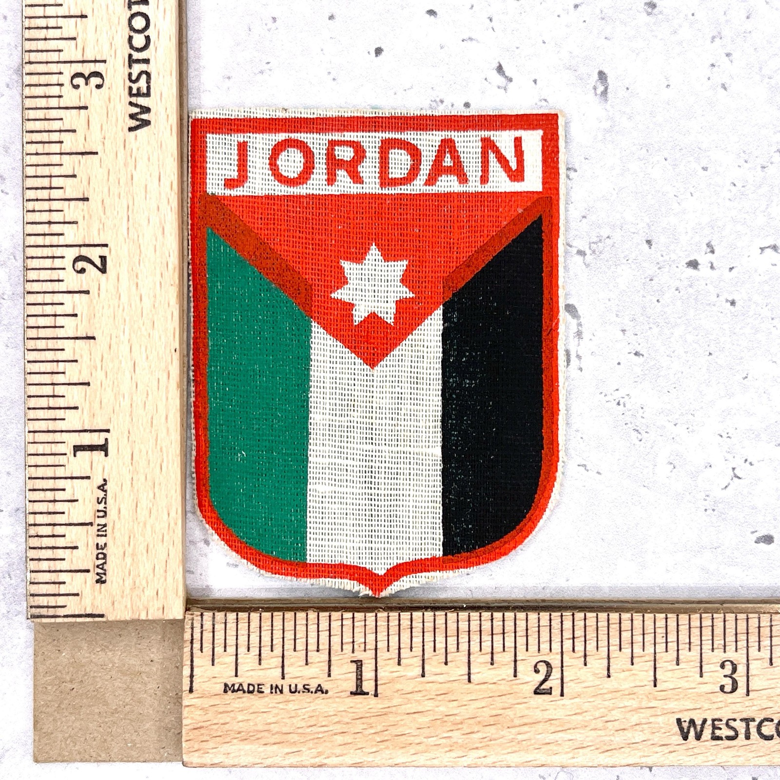 Vintage Jordan Patch • Jordanian Flag Travel Souvenir • Sew-On