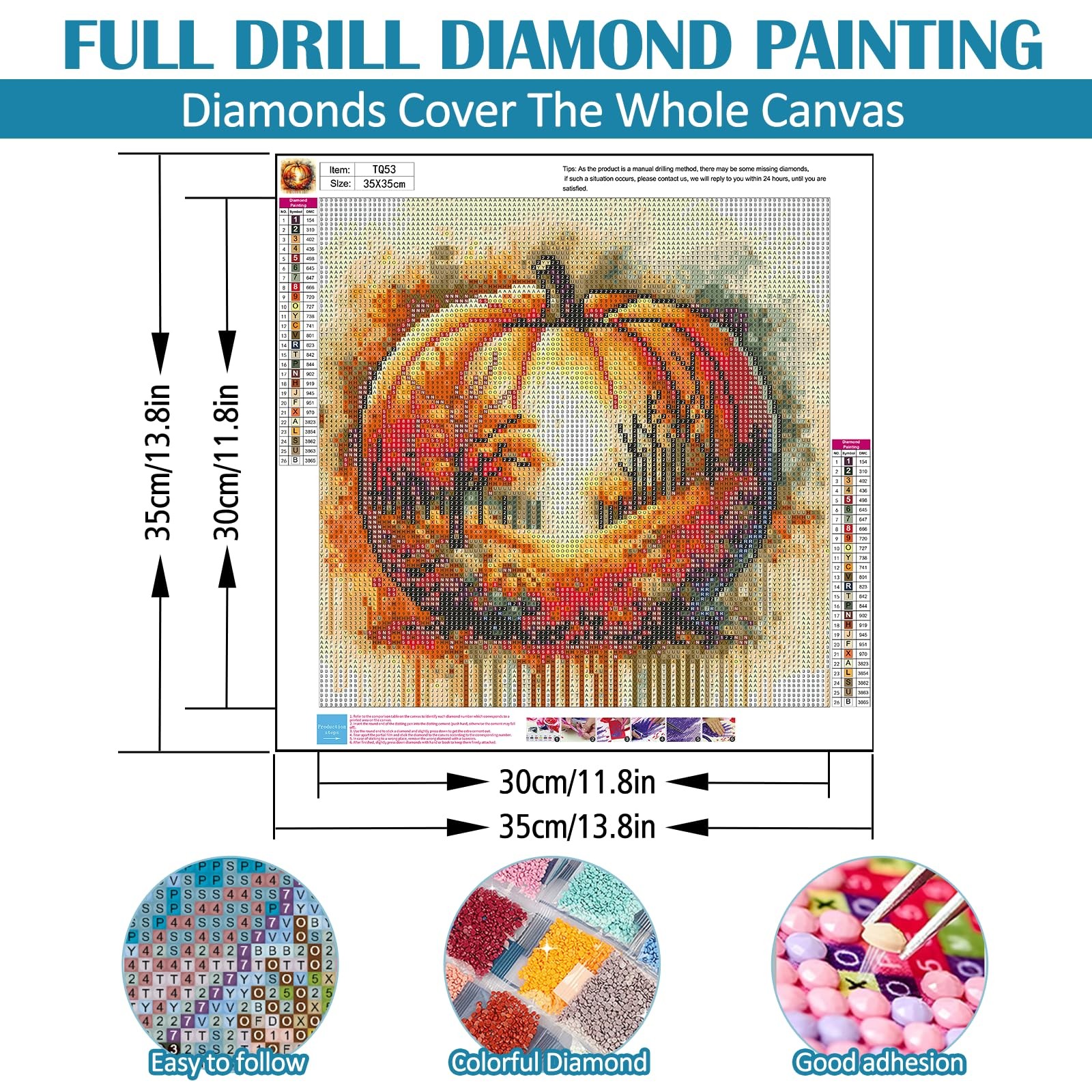 Pumpkin Leaf Tree Diamond Art Kits for Adults, 5D Autumn Diamond Painting Kits f