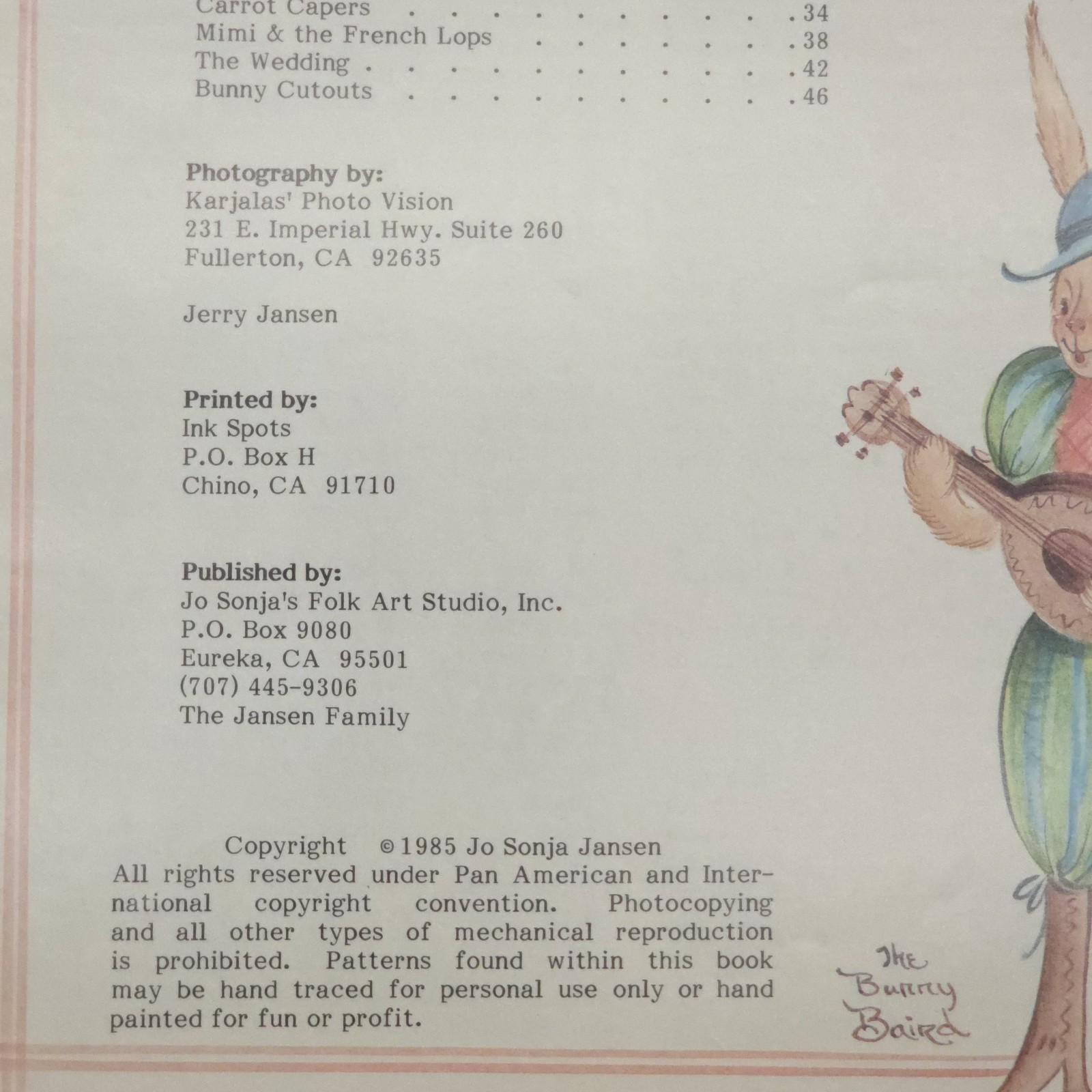 Jo Sonja’s Cotton Tales & Carrot Sticks 1985 Folk Art Painting Pattern Book VG