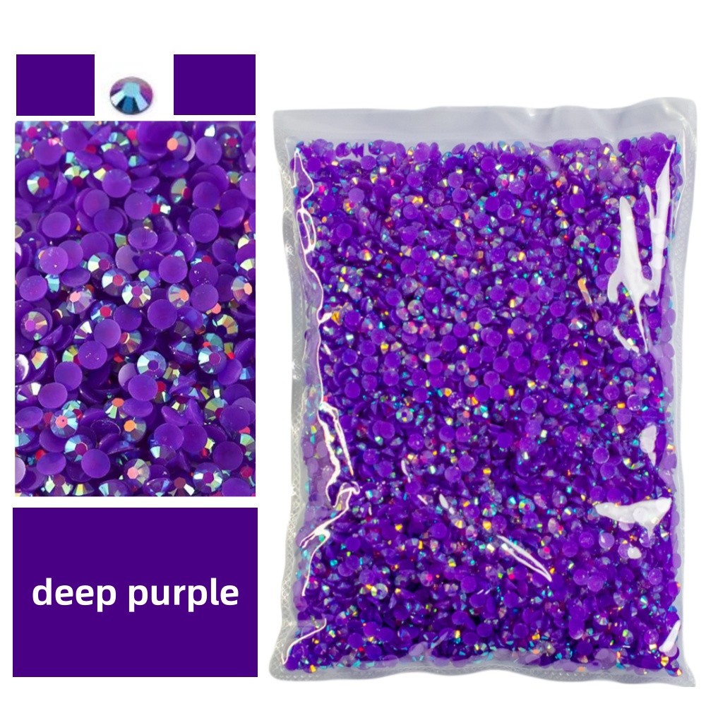 Bulk 2-6mm Jelly AB Resin Non Hot Fix Rhinestones Flat Back