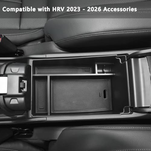 2026 HRV Center Console Organizer Compatible with 2023 2024 2025 2026 Black