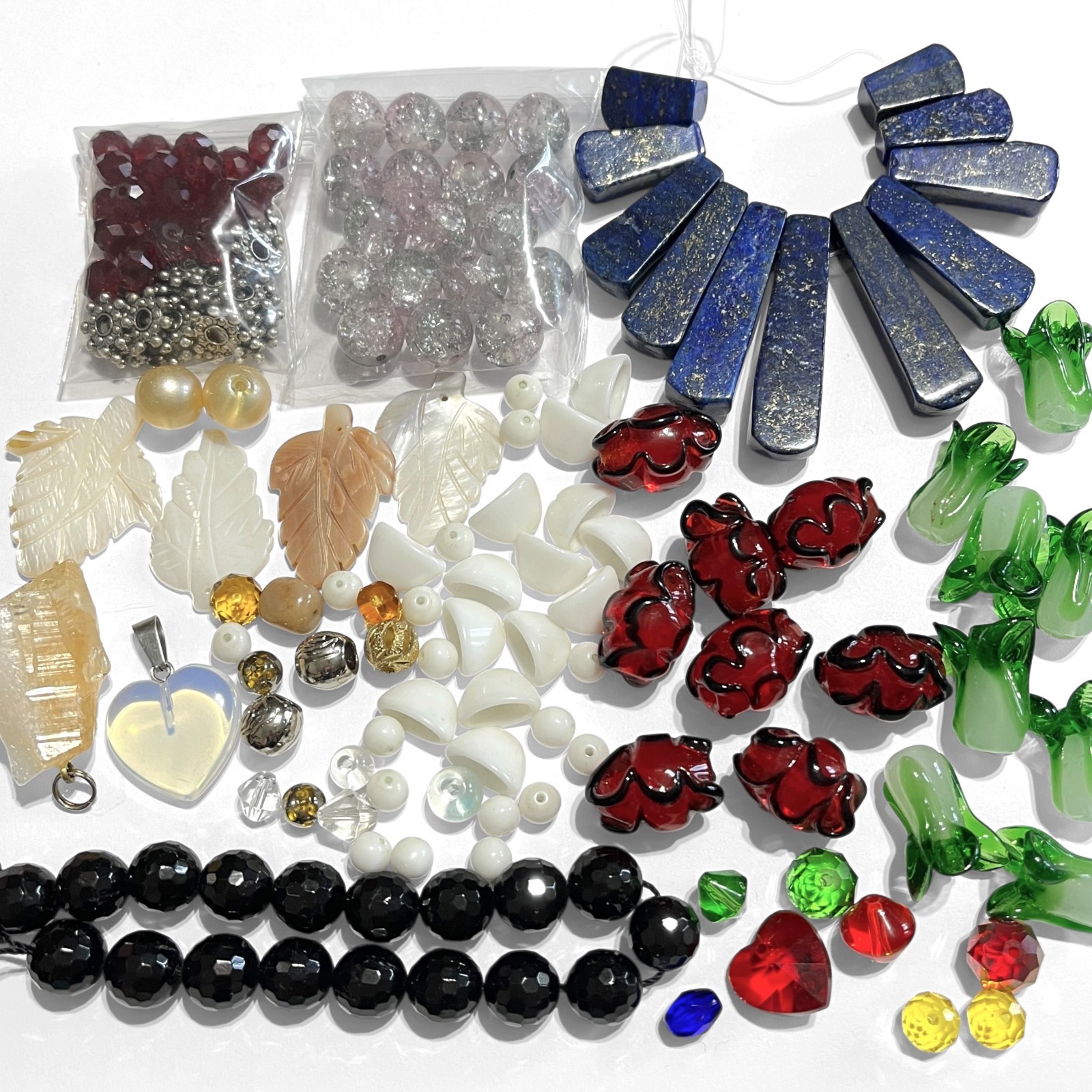 VTG – Now Variety Beads Glass Stone Lampwork Crackle Art Jewelry Making Lot Mix