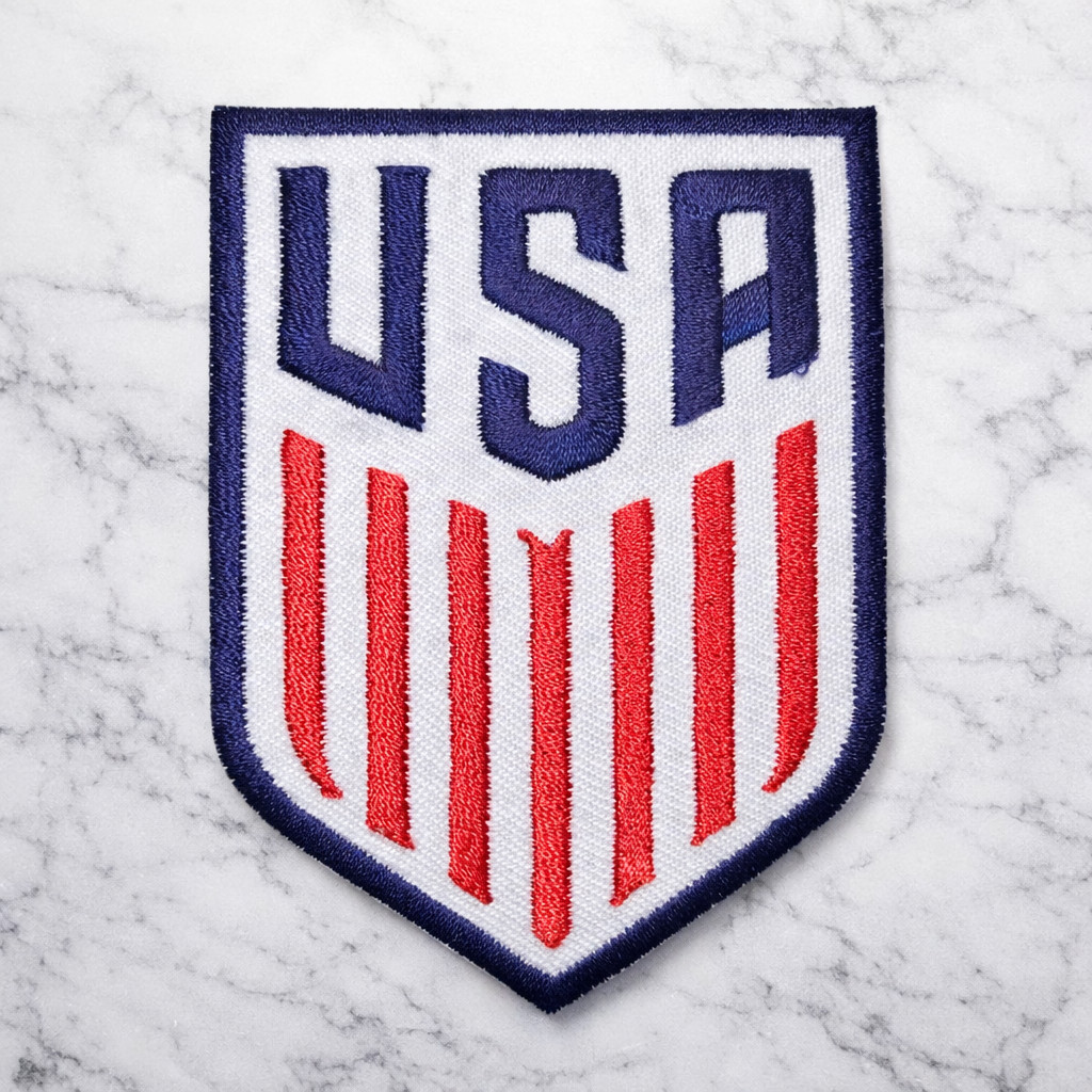 USA SOCCER EMBROIDERED IRON ON PATCH 3″ X 2.25″ FAST FREE SHIPPING W/ TRACKING