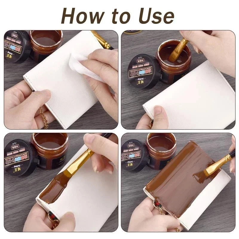50g Leather Dye Pigment Liquid Repair Paint for Car Seats Bags Shoes Sneakers