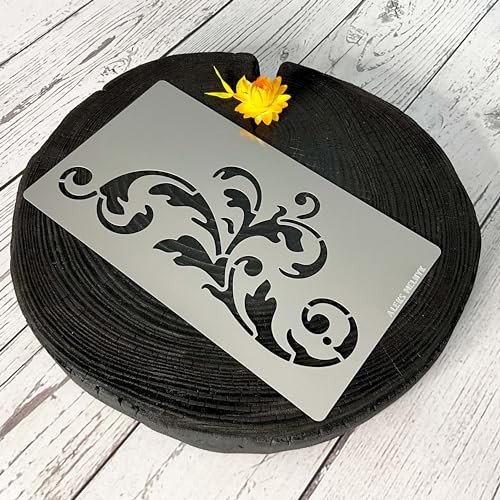 No.349 Metal Stencil, Swirls, Ornaments, Flowers Vine, Patterns, Border,