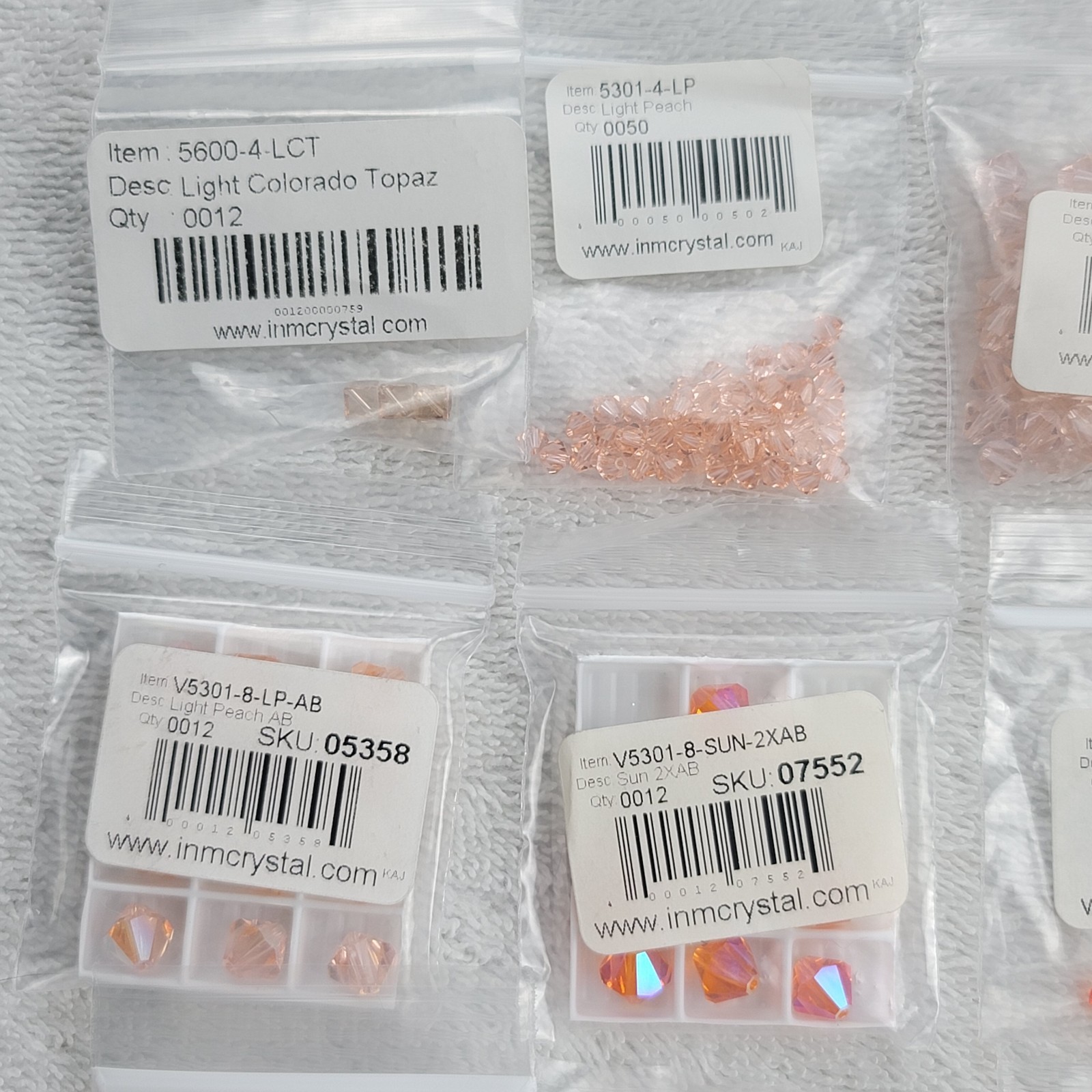 Swarovski Crystal Bead Lot Peach Orange Fire Opal Astral Pink Pearl Qty Approx