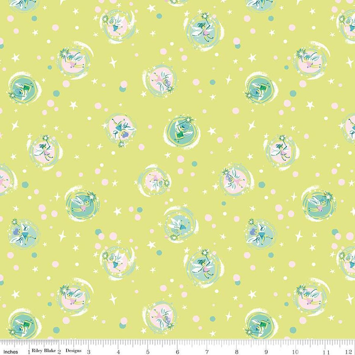 Forever Neverland Tink Lemongrass Cotton Fabric