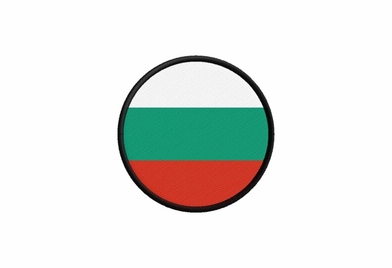 Patch Bulgaria Flag Bulgarian Printed Iron-On Round Badge