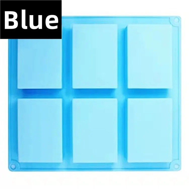 6 Cavity Rectangle Silicone Soap Making Molds DIY Mold Cake Bakeware Mould Tool