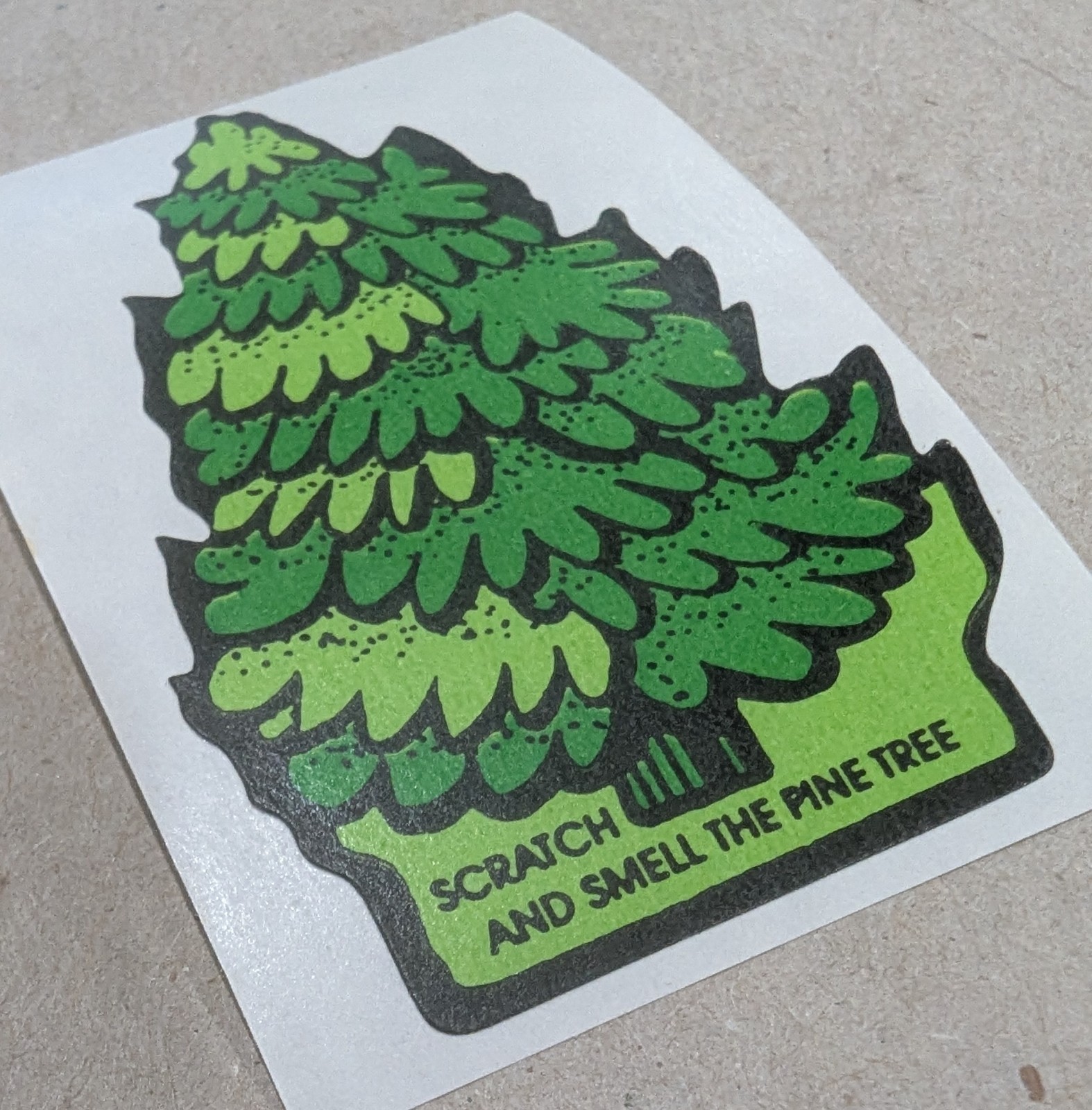 Vintage 3M Die Cut PINE TREE Scratch & Sniff Sticker