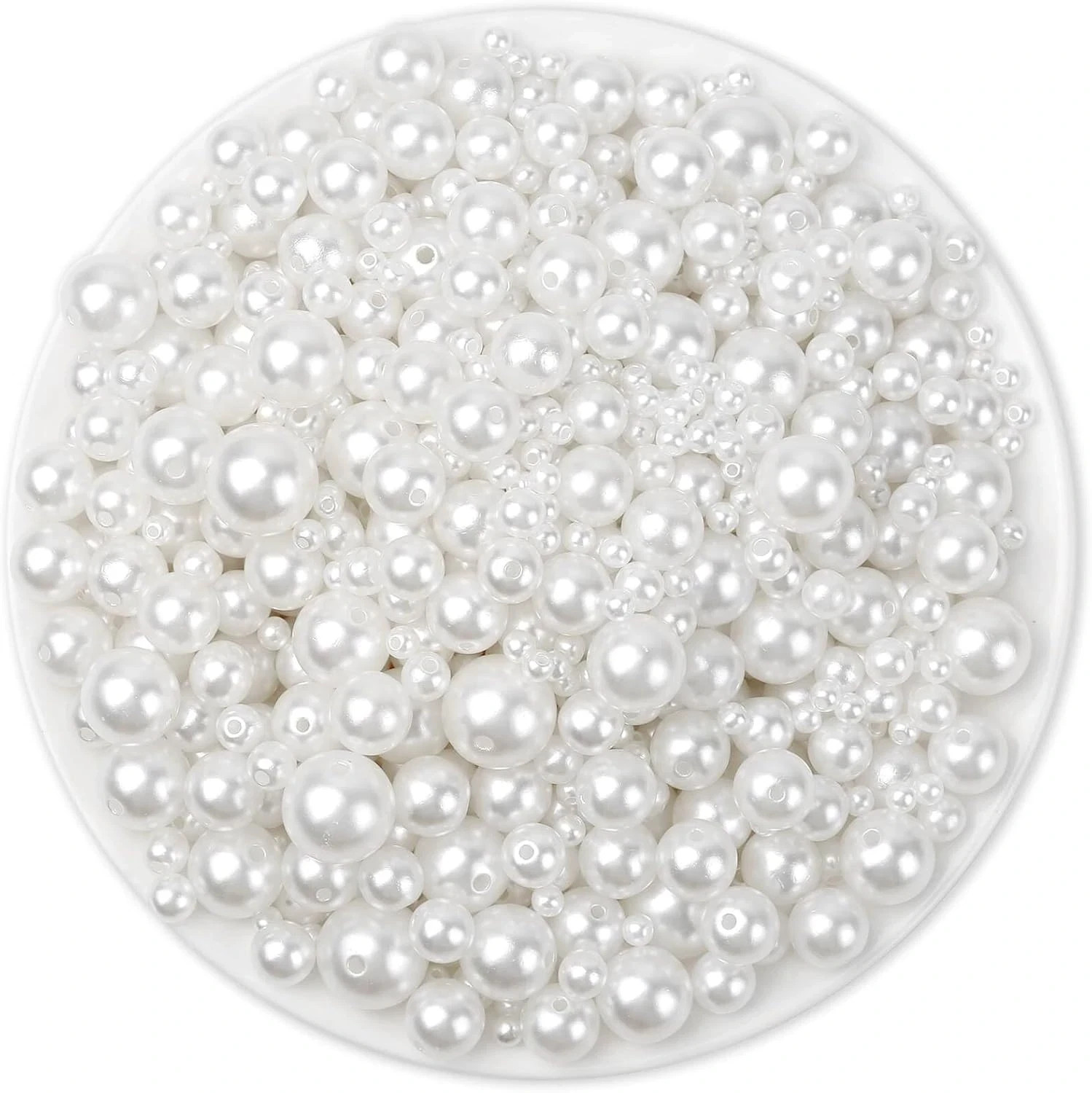 2205Pcs White Pearls for Craft, Assorted Sizes Fake Pearl Beads, Sew on Pearls,