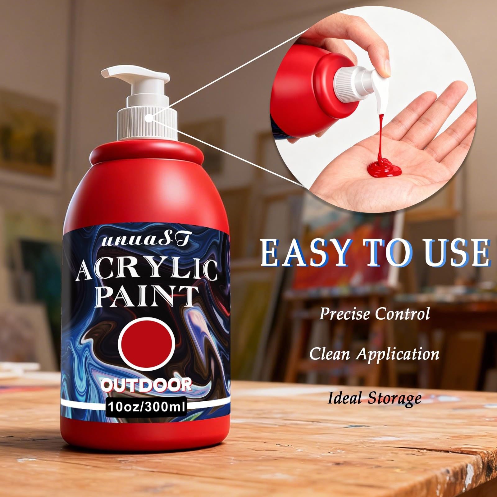 Outdoor Acrylic Paint Waterproof Set, 10 Colors Large Bulk Outdoor Paint with…