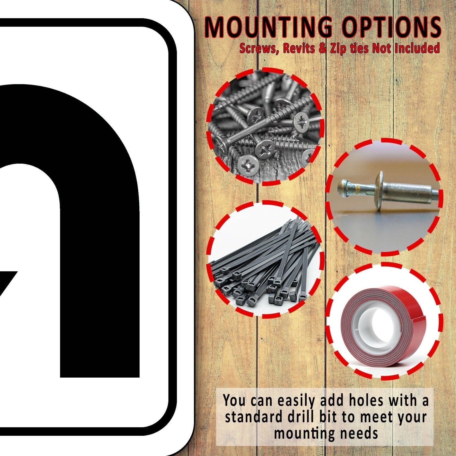 U-Turn left arrow Black metal outdoor sign