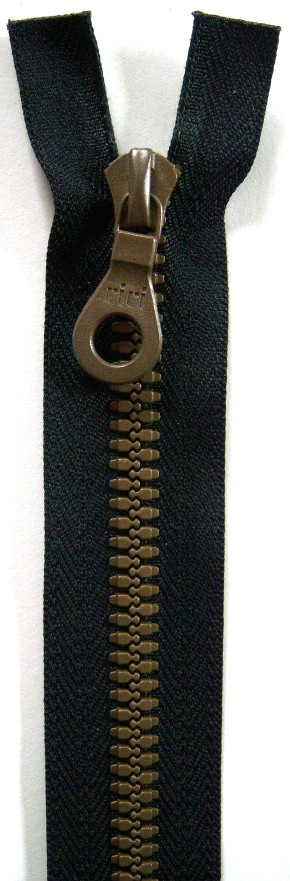 RIRI Black/Antique Brass Vislon 7″ Zipper ZB-272